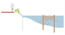 schematische weergave vissenbossen onderwater