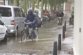 Fietser in de regen