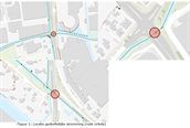 Figuur 1 Locatie gedeeltelijke stremming (rode cirkels)