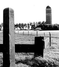 Drielandenpunt: landscheiding tussen Delfland, Rijnland en Schieland bij Zoetermeer, 1975