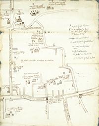 Landscheiding in Veur uit 1579 (klik op de kaart