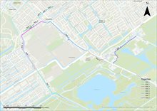 Trajecten van de werkzaamheden bij de Molenweg, Dwarskade en Oudeweg